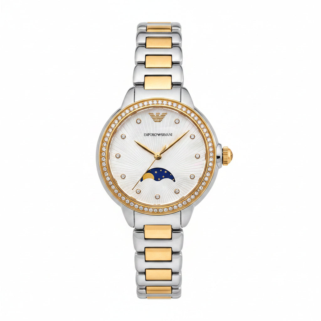 Elegant Women's Watch: Silver & Gold Tones ⌚✨🪙
