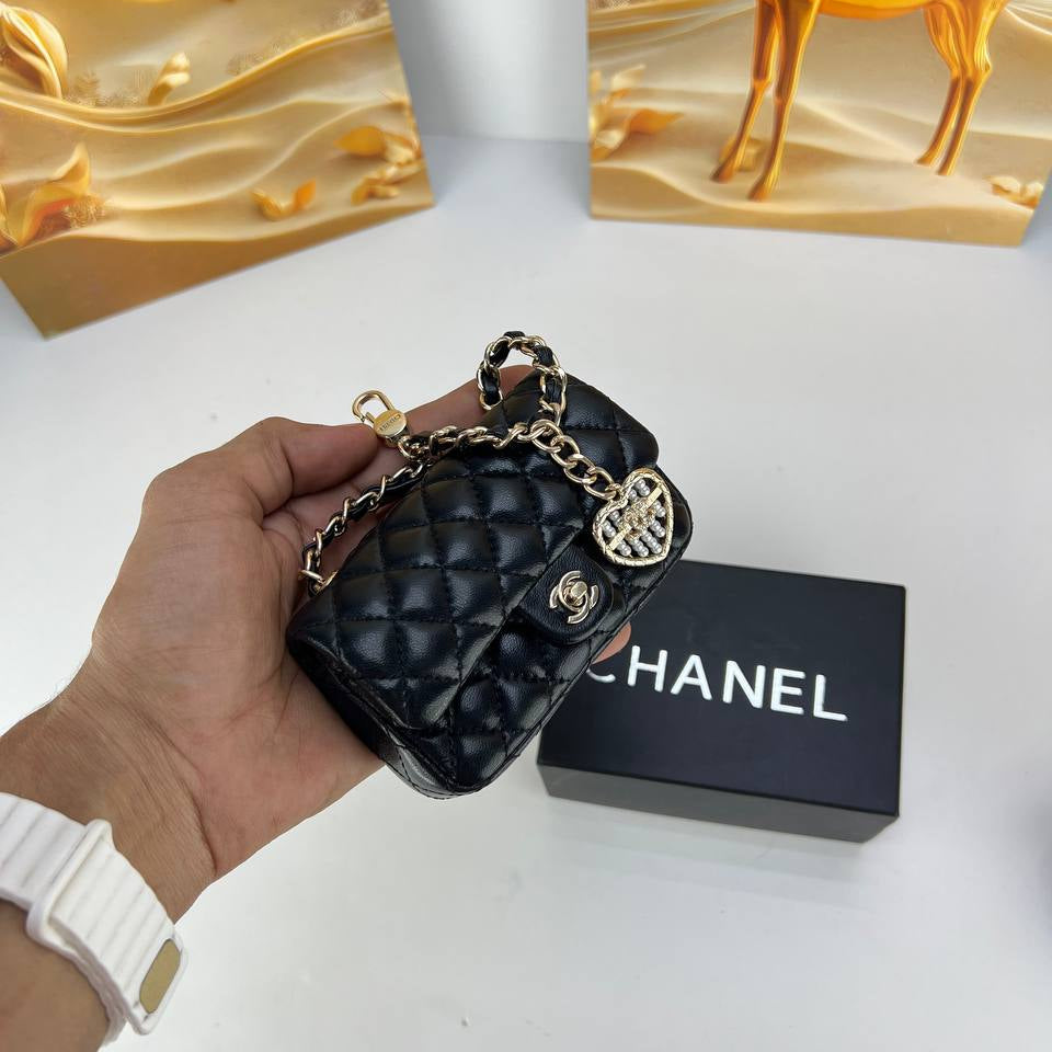 Chanel Quilted Mini Bag with Signature Heart Charm 🖤✨