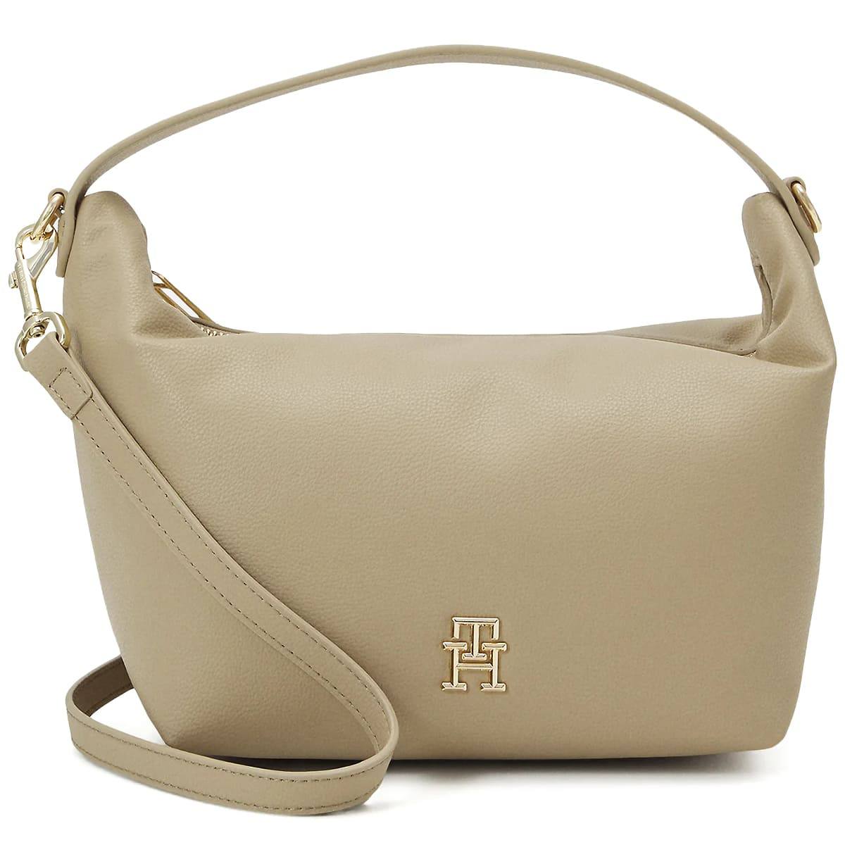 Tommy Hilfiger Monogram Shoulder Bag in Beige with Gold Hardware ✨