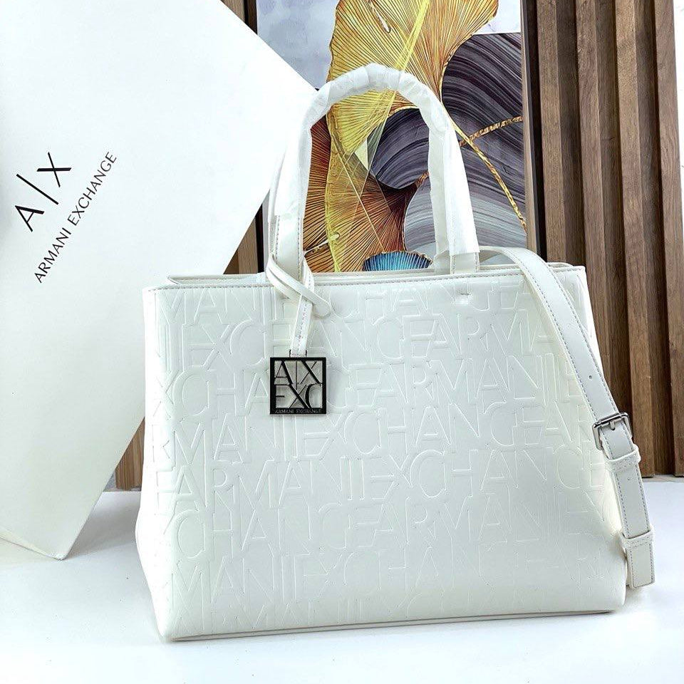 Armani Exchange Monogram Embossed Tote Bag