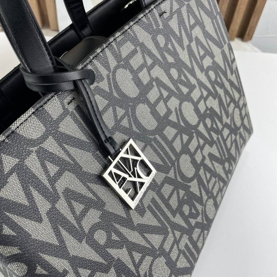 Armani Exchange Monogram Embossed Tote Bag
