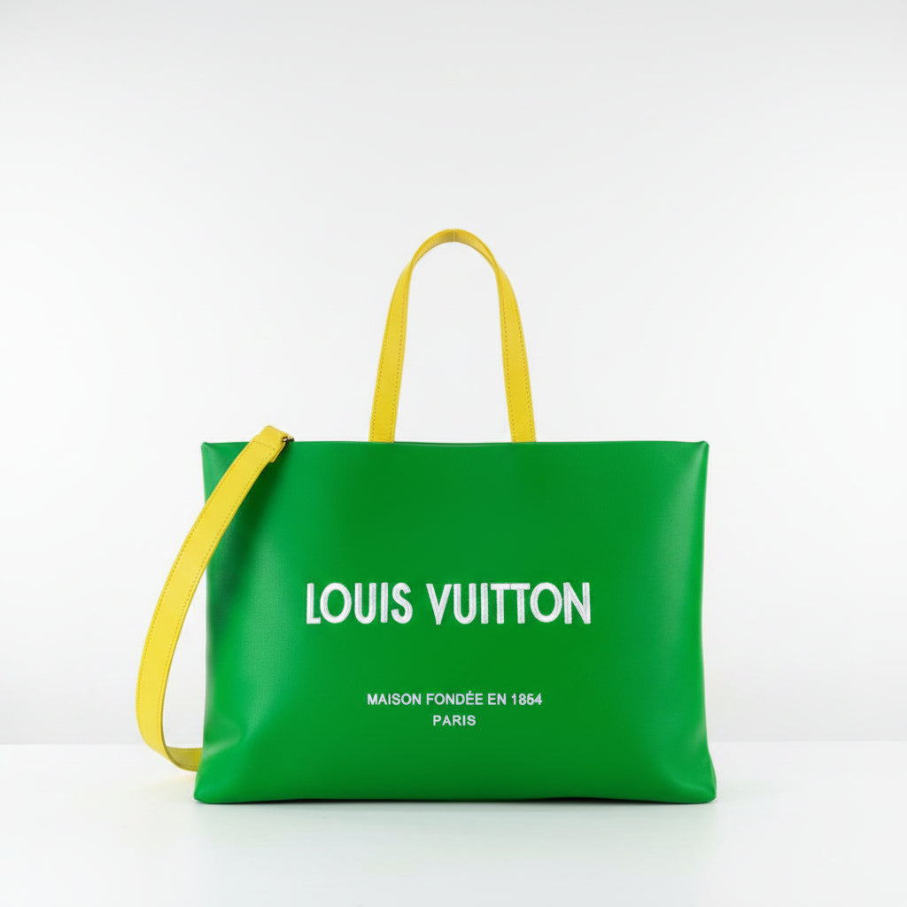 Louis Vuitton Vibrant Green Contrast Tote Bag