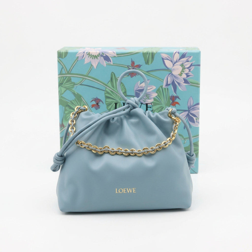 Loewe Soft Blue Mirror Handbag with Chain Detail