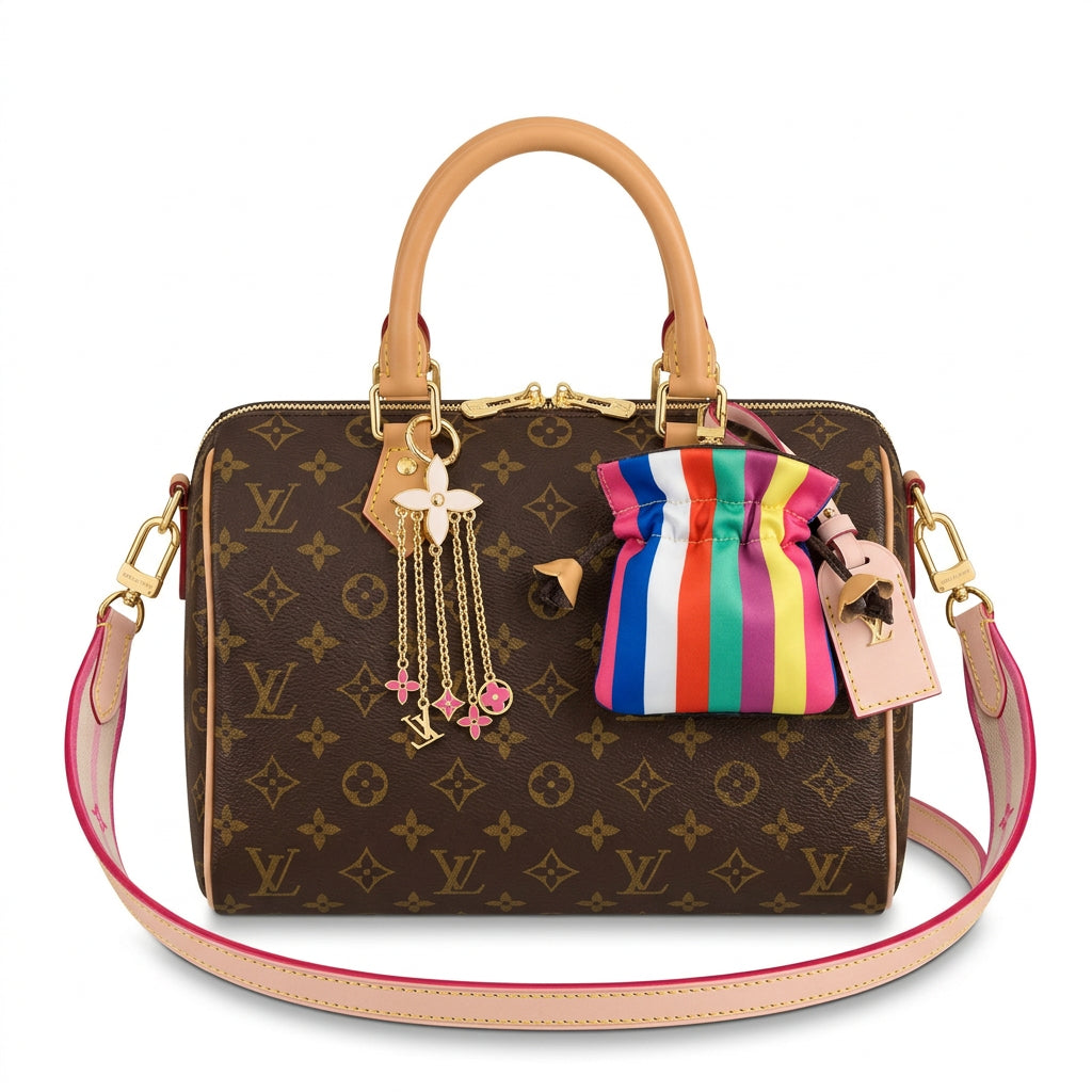 Louis Vuitton Monogram Handbag with Triple Chain Accessory