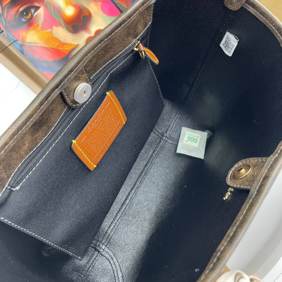 Coach Signature Monogram Tote with Decorative Scarf