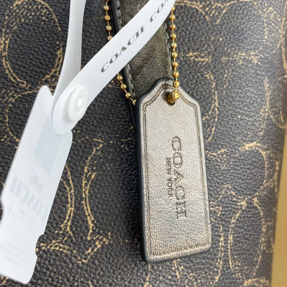 Coach Signature Monogram Tote with Decorative Scarf