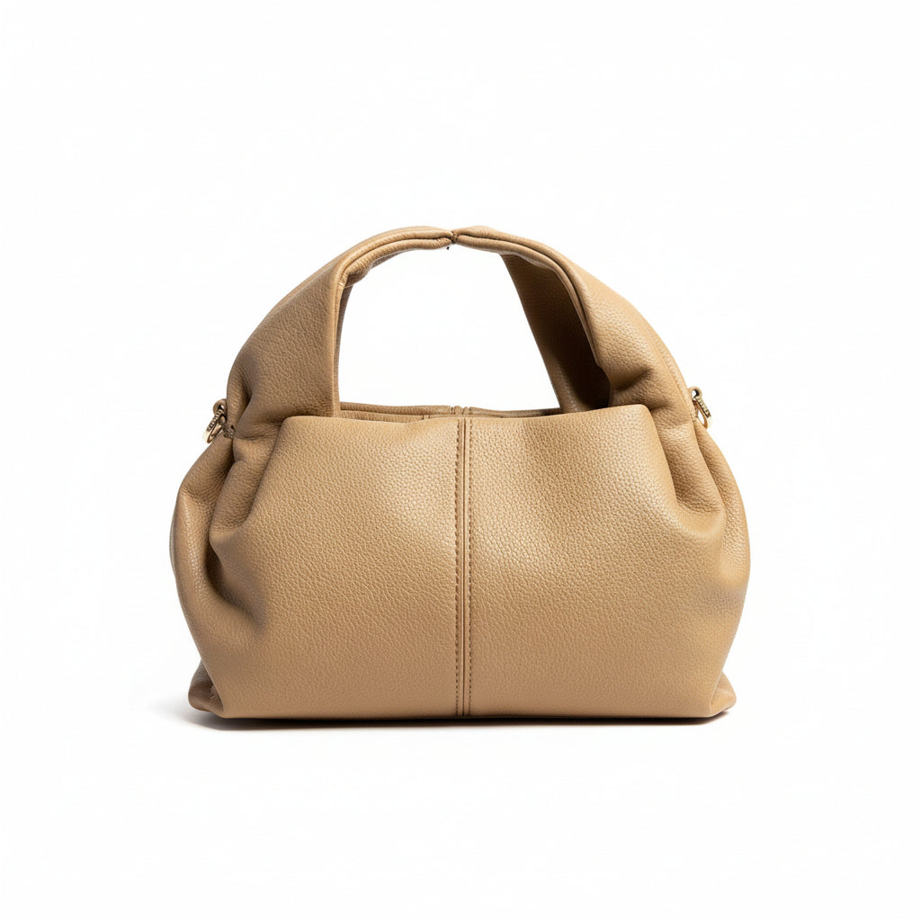 Polène: Chic Beige & Black Textured Bag 👜🖤