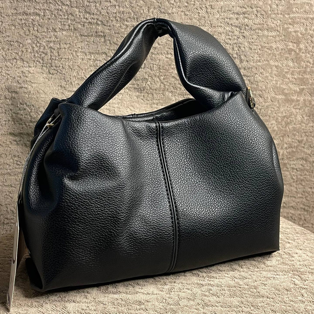 Polène: Chic Beige & Black Textured Bag 👜🖤