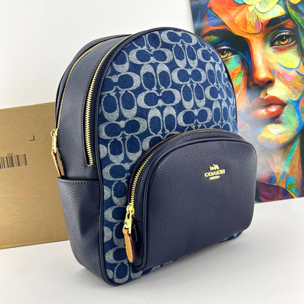 COACH Colorblock Backpack 🎒 Luxe Blue, Brown & Beige