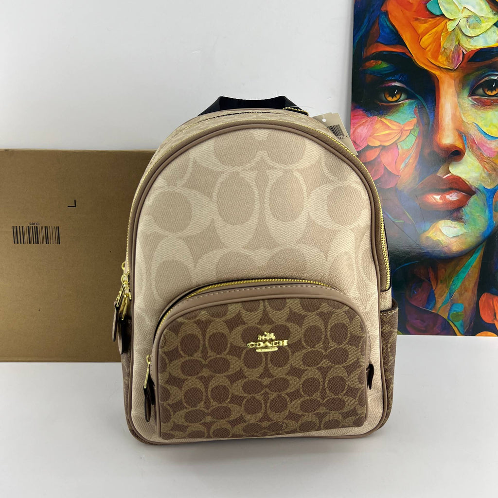 COACH Colorblock Backpack 🎒 Luxe Blue, Brown & Beige
