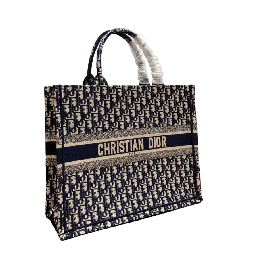 Christian Dior Book Tote in Blue Dior Oblique Embroidery 👜✨💙