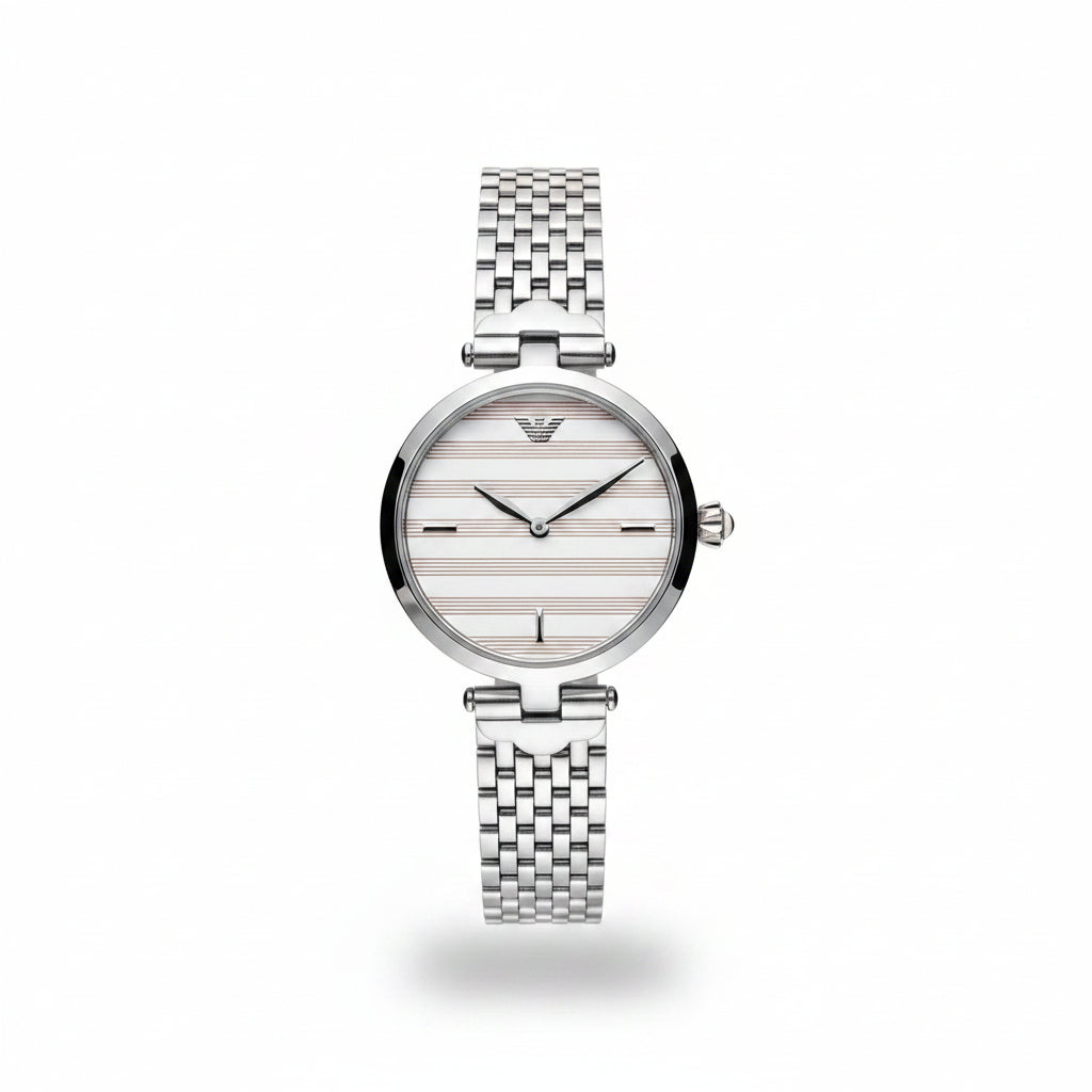 Silver & White Metal Women's Watch 🤍✨