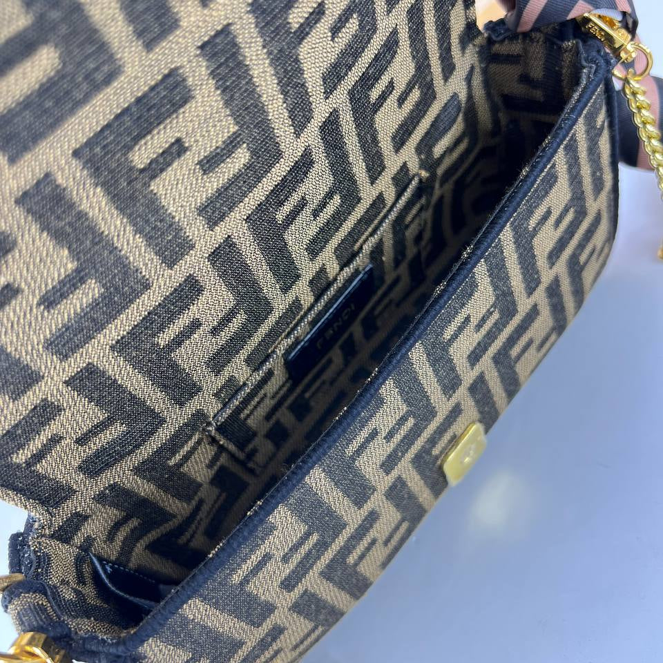 Fendi Roma Monogram Chain Bag with Scarf Detail 👜✨