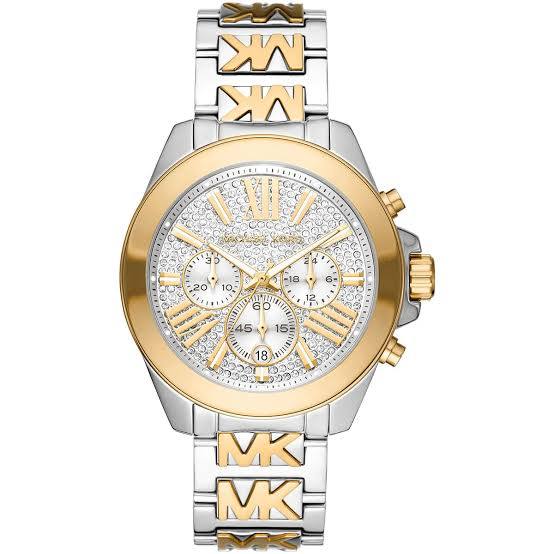 Michael Kors Two-Tone Chronograph Watch with Signature Logo Link