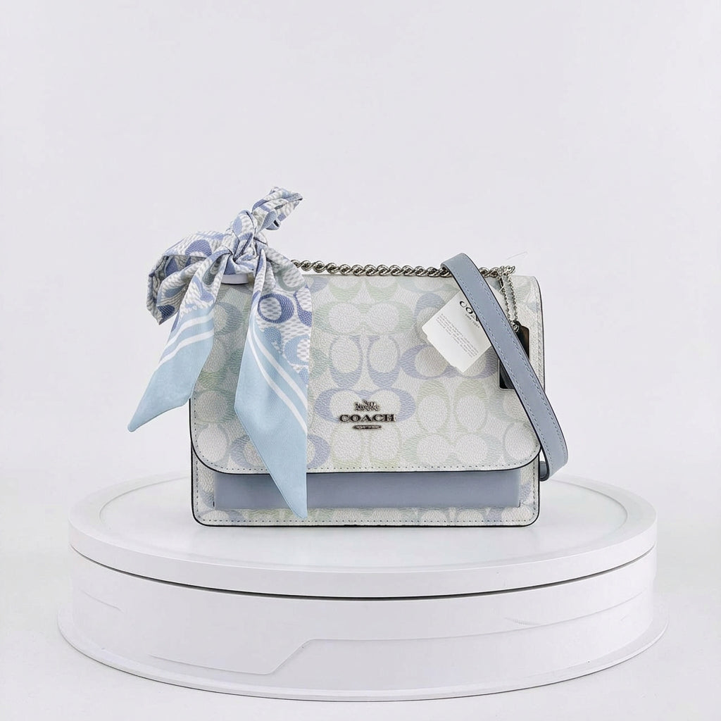 Coach Tabby Signature Shoulder Bag with Decorative Scarf