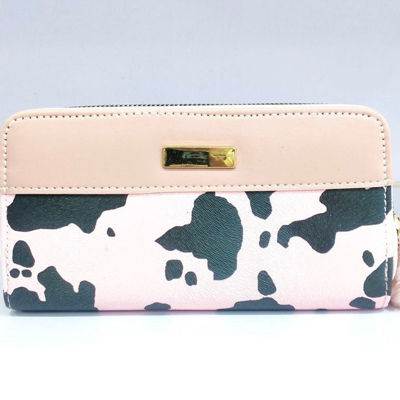 Cow Print Wallet 🐄 Cute Women's Wallet in Red, Pink, Blue, Teal
