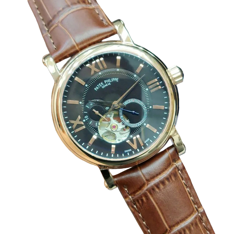 Vachron Citizen Movement Watch: Black Leather & Gold Accent ⌚🖤⚜️