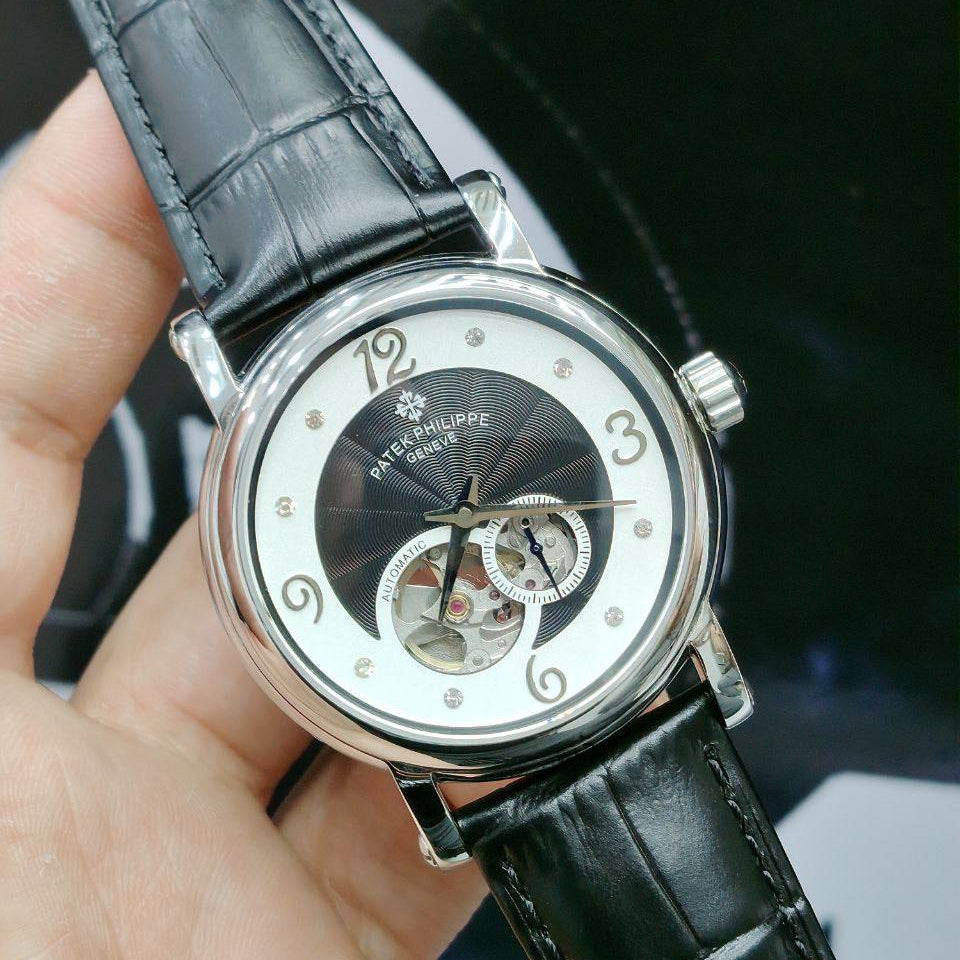 Patek Philippe Automatic Open-Heart Luxury Watch with Leather Strap ⌚✨💎