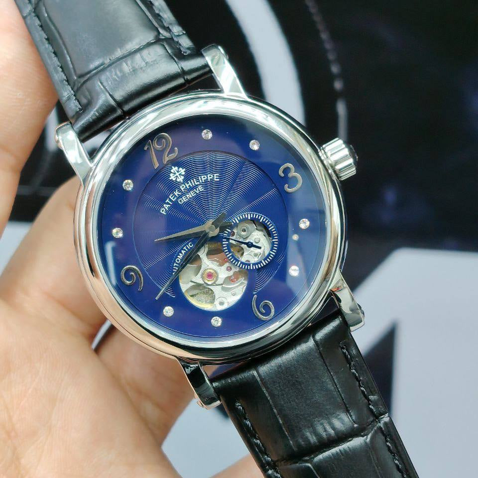 Patek Philippe Automatic Open-Heart Luxury Watch with Leather Strap ⌚✨💎