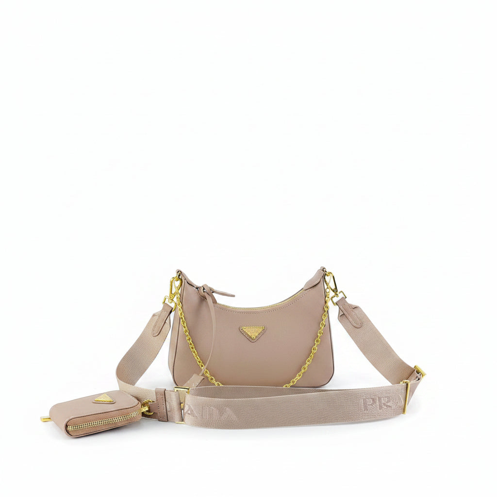 PRADA Beige & White Bag 🤍👜 Chic Simplicity
