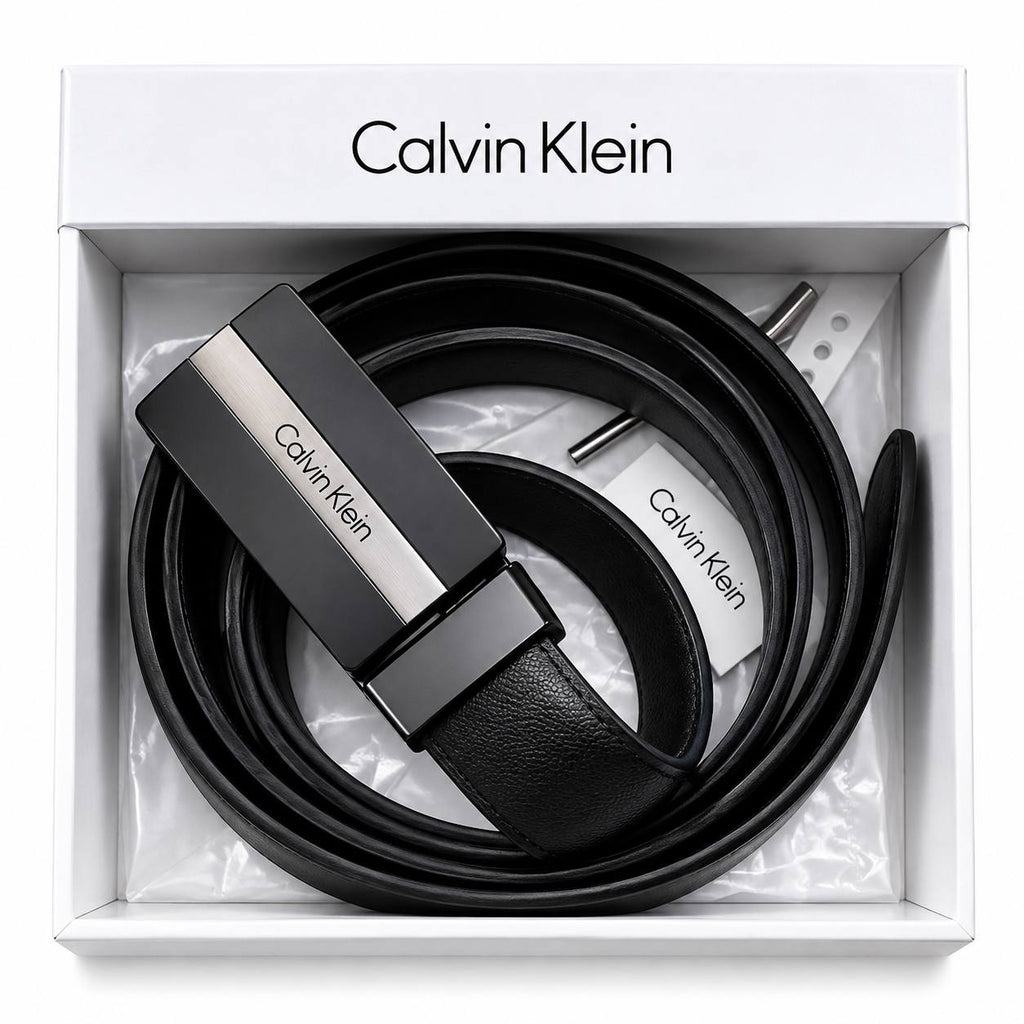 Calvin Klein Mirror Finish Sleek Black Belt