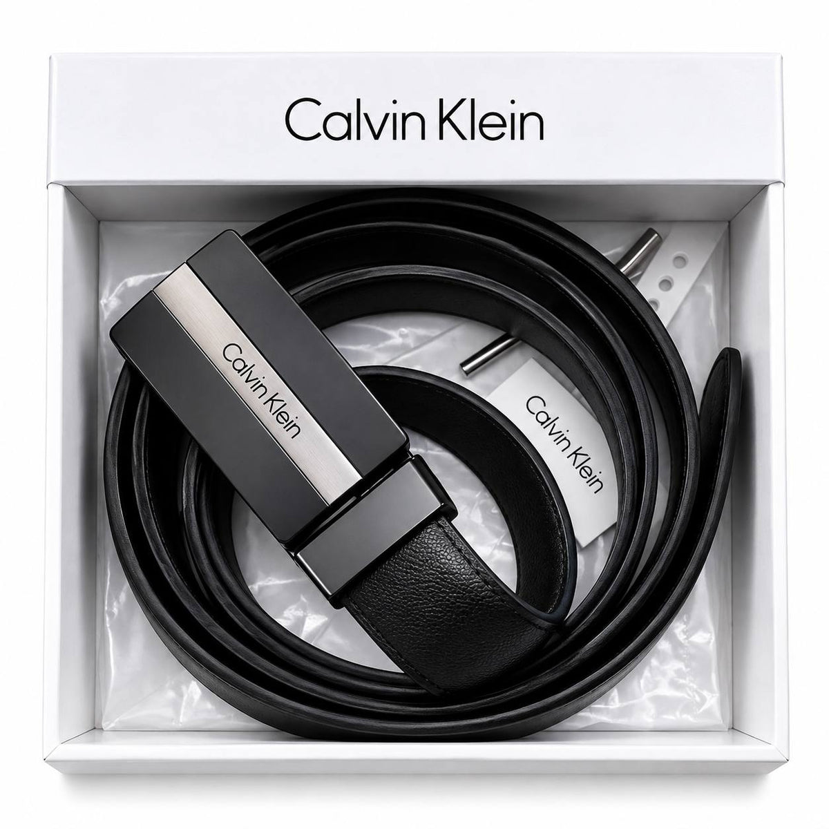 Calvin Klein Mirror Finish Sleek Black Belt