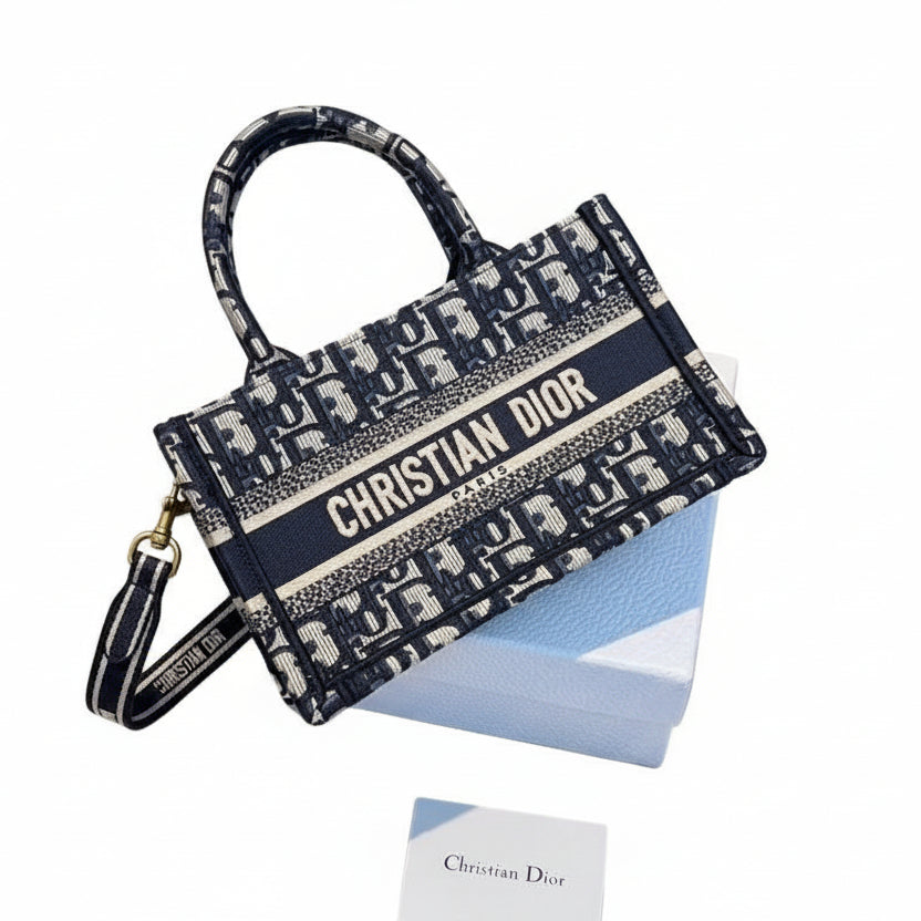 Christian Dior Book Tote Mini in Blue Oblique Canvas 👜💙✨