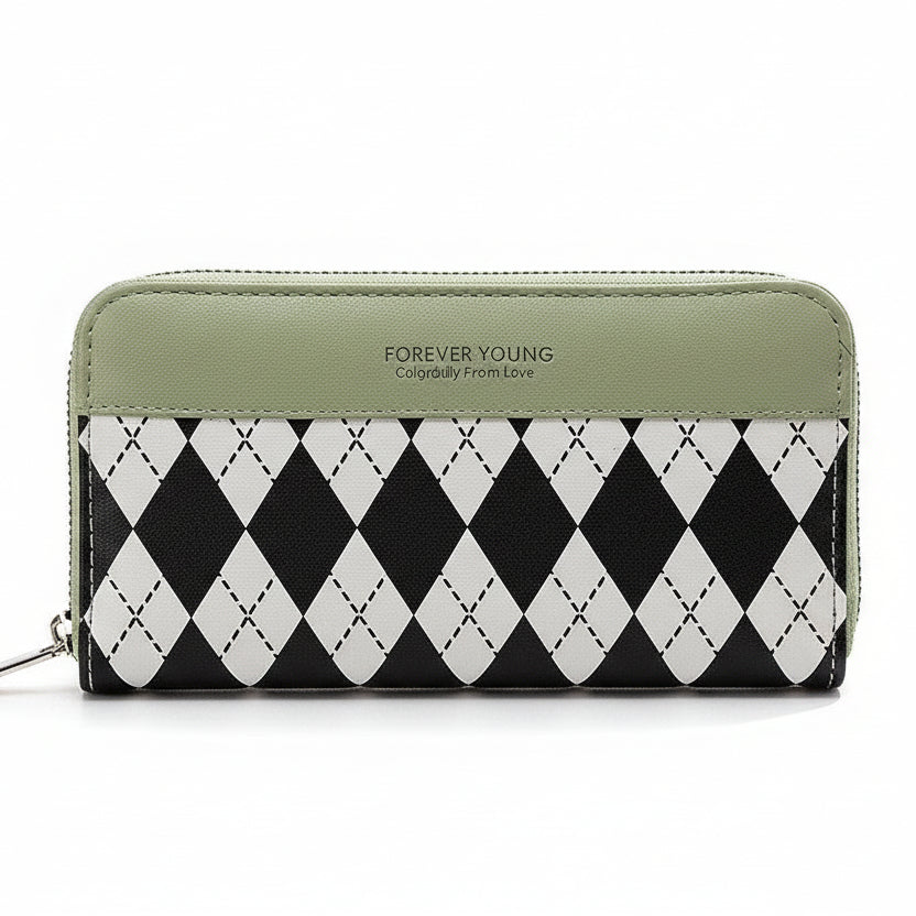Forever Young Wallet: Green, Black, & White 🤍🖤💚