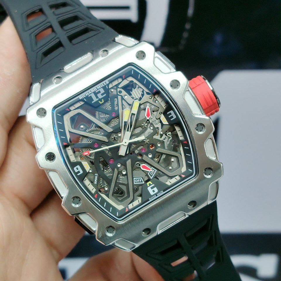 Richard Mille Automatic: Blue, Red & Black Accent Watch ⌚🔵🔴