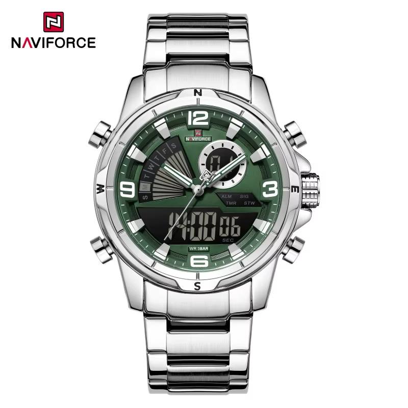 NAVIFORCE Dual Display Stainless Steel Sport Watch