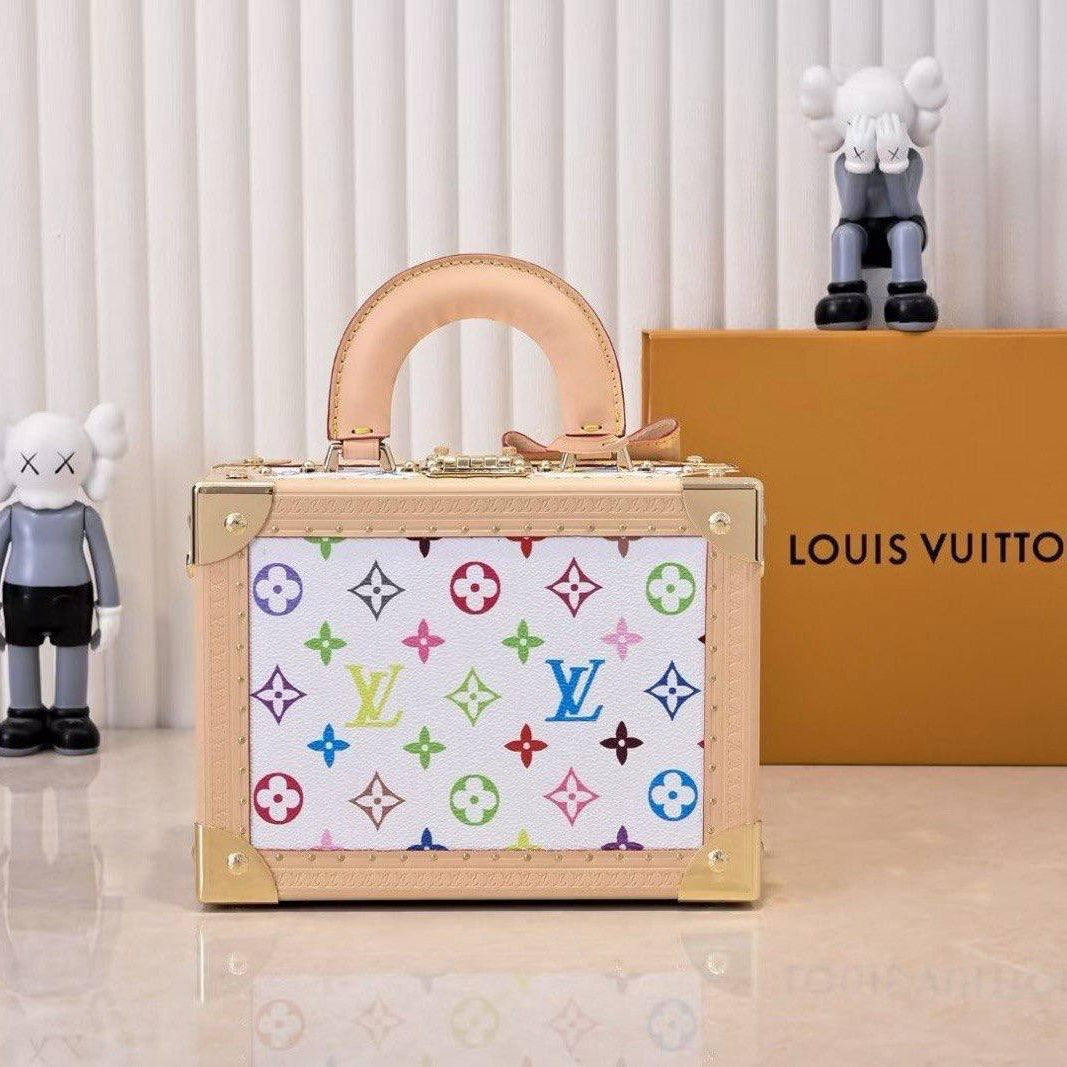 Multicolor Monogram Trunk Bag with Gold Tone Hardware