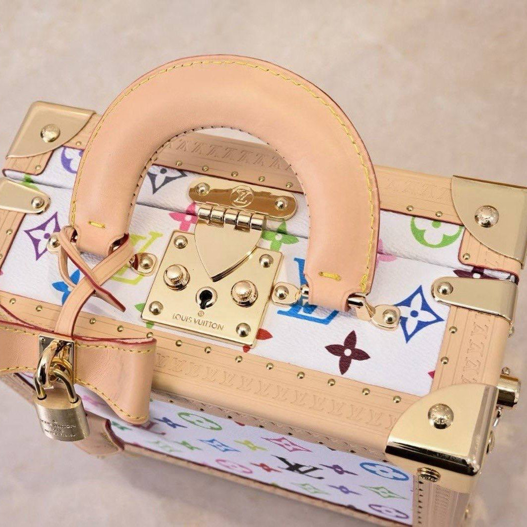 Multicolor Monogram Trunk Bag with Gold Tone Hardware