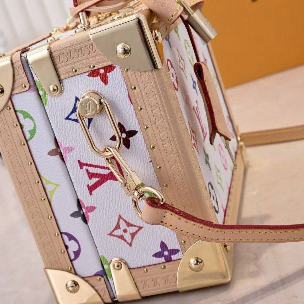 Multicolor Monogram Trunk Bag with Gold Tone Hardware