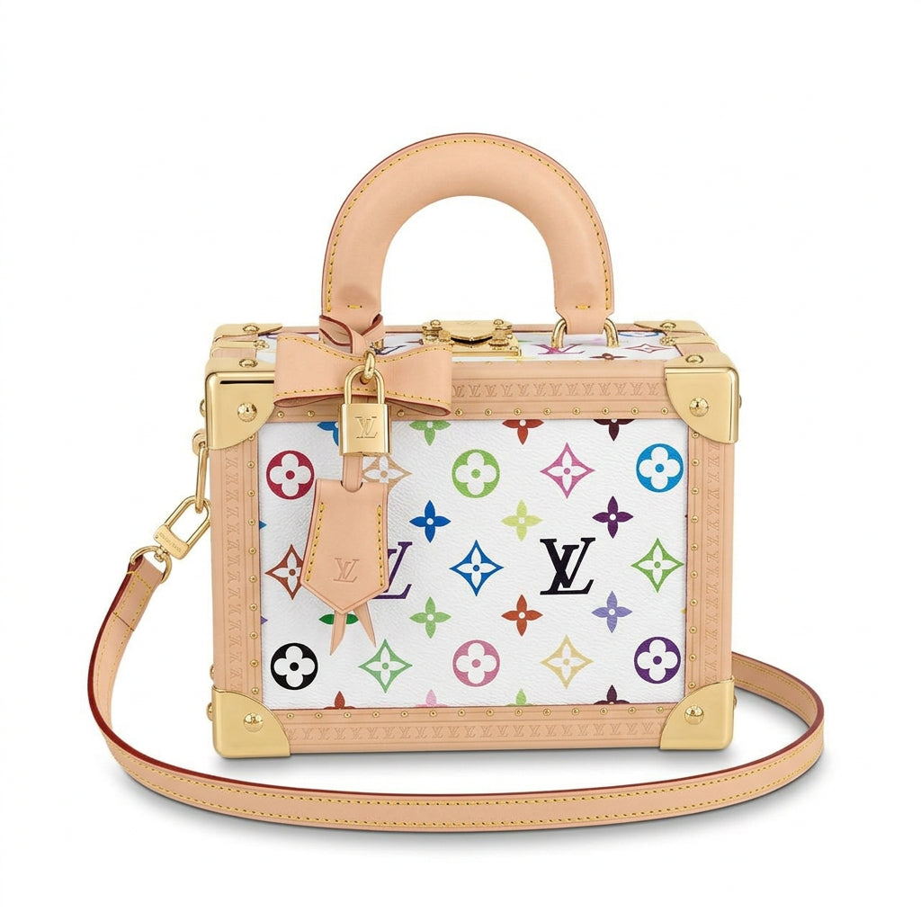 Multicolor Monogram Trunk Bag with Gold Tone Hardware
