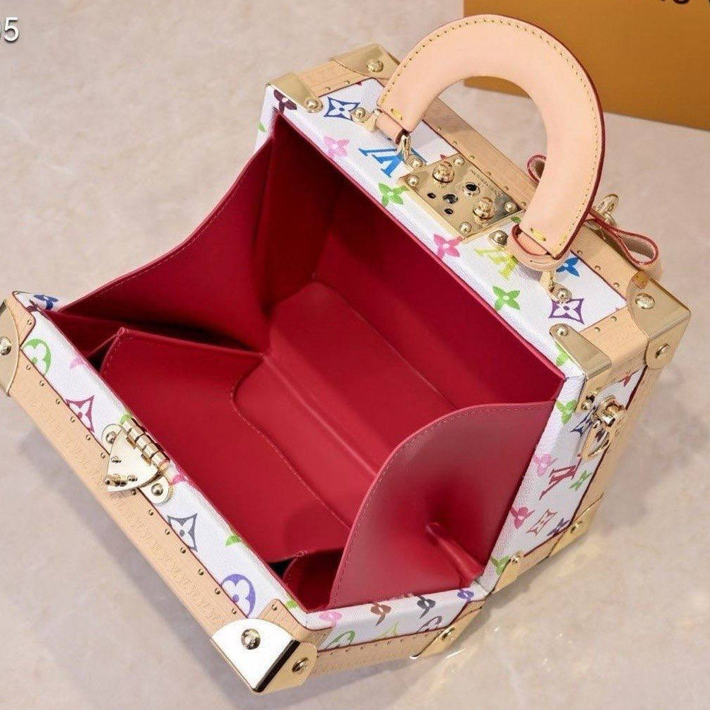 Multicolor Monogram Trunk Bag with Gold Tone Hardware