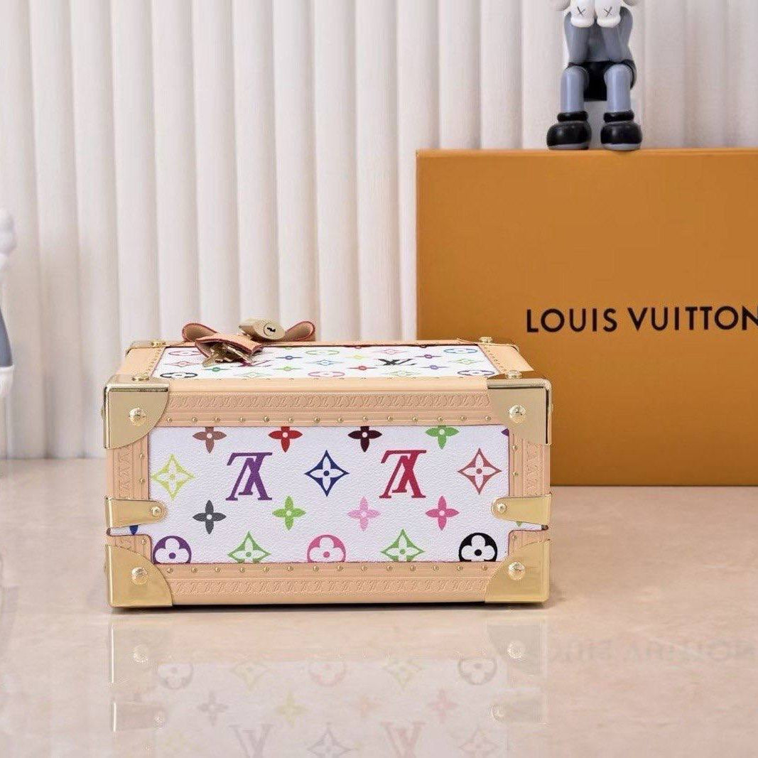 Multicolor Monogram Trunk Bag with Gold Tone Hardware