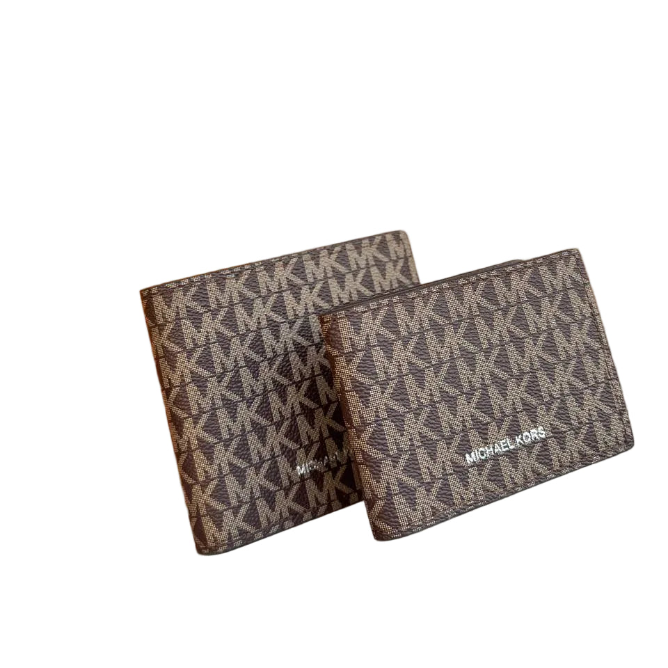 Michael Kors Signature Monogram Slim Wallet Set 💼✨🟤