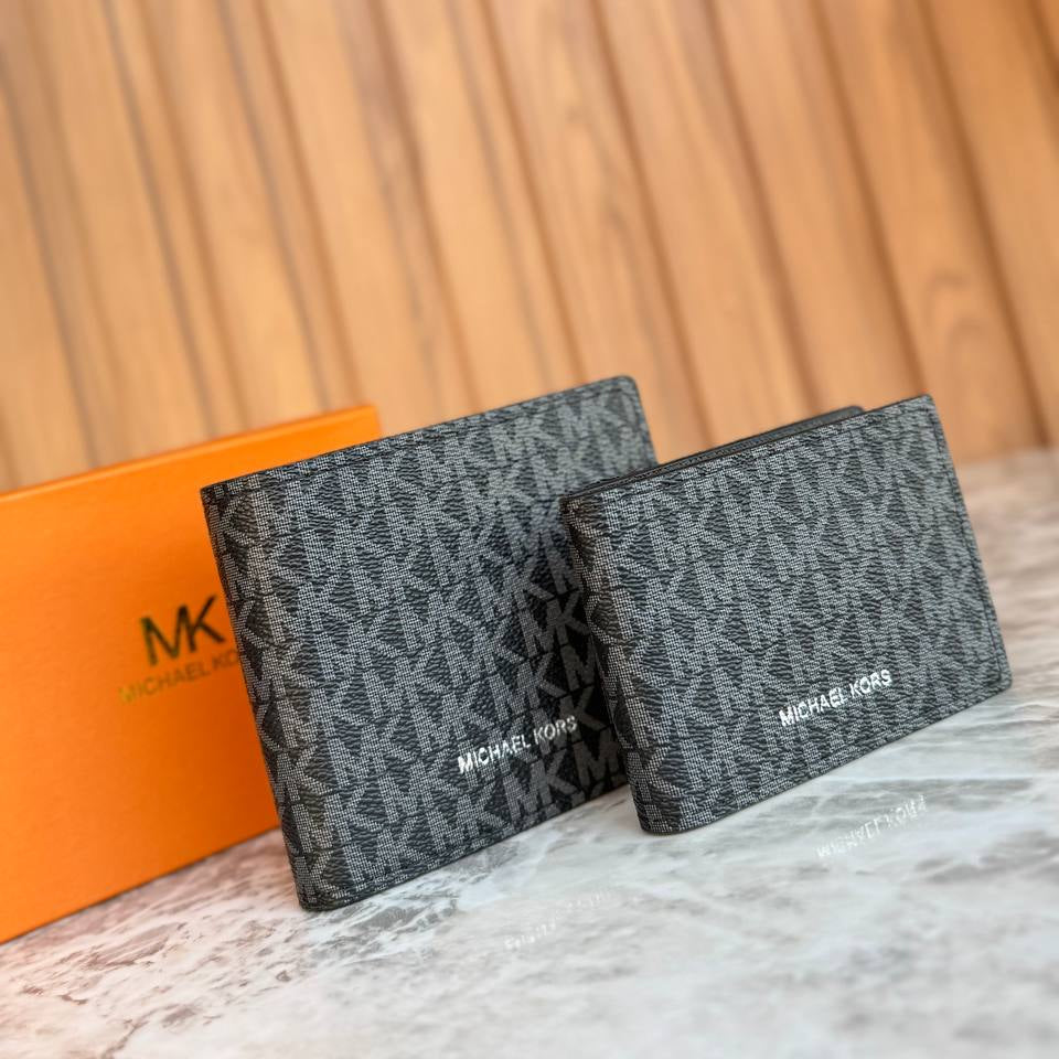 Michael Kors Signature Monogram Slim Wallet Set 💼✨🟤