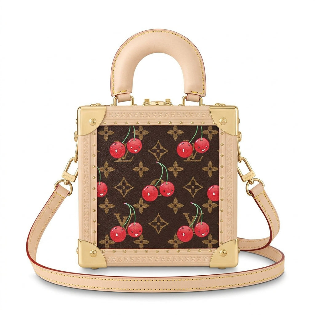 Louis Vuitton Cherry Monogram Trunk Bag with Gold Hardware