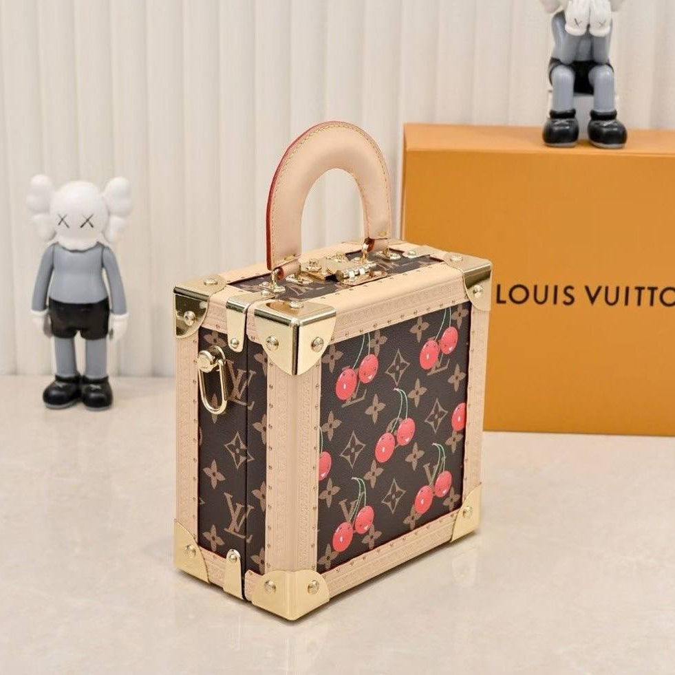 Louis Vuitton Cherry Monogram Trunk Bag with Gold Hardware