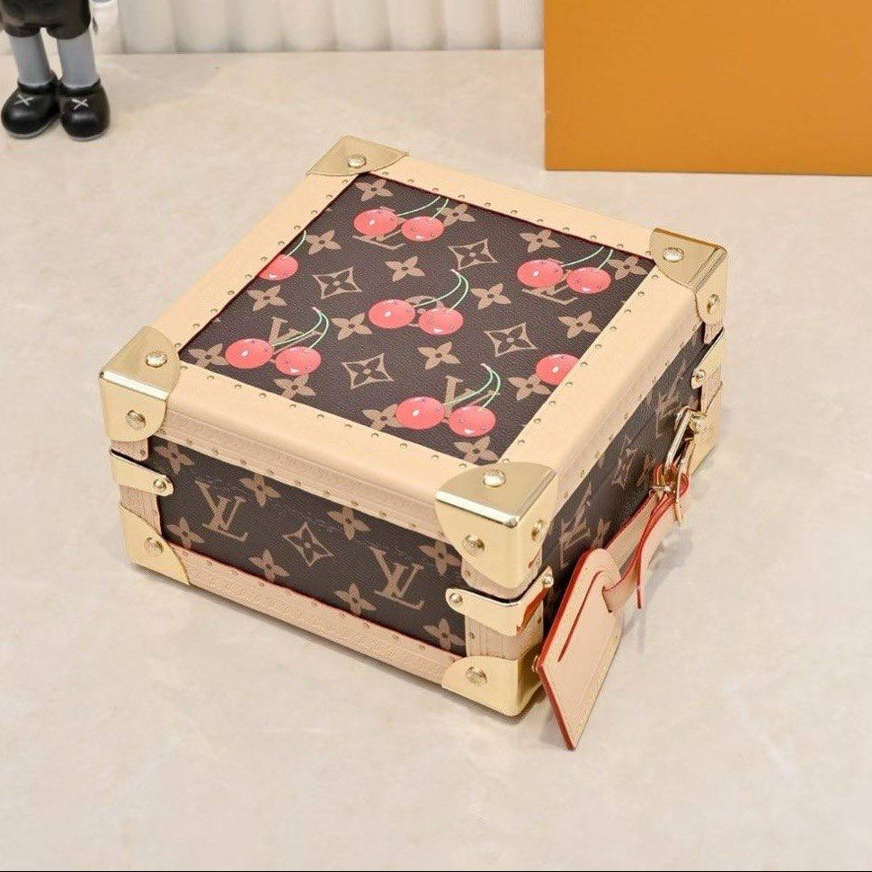 Louis Vuitton Cherry Monogram Trunk Bag with Gold Hardware