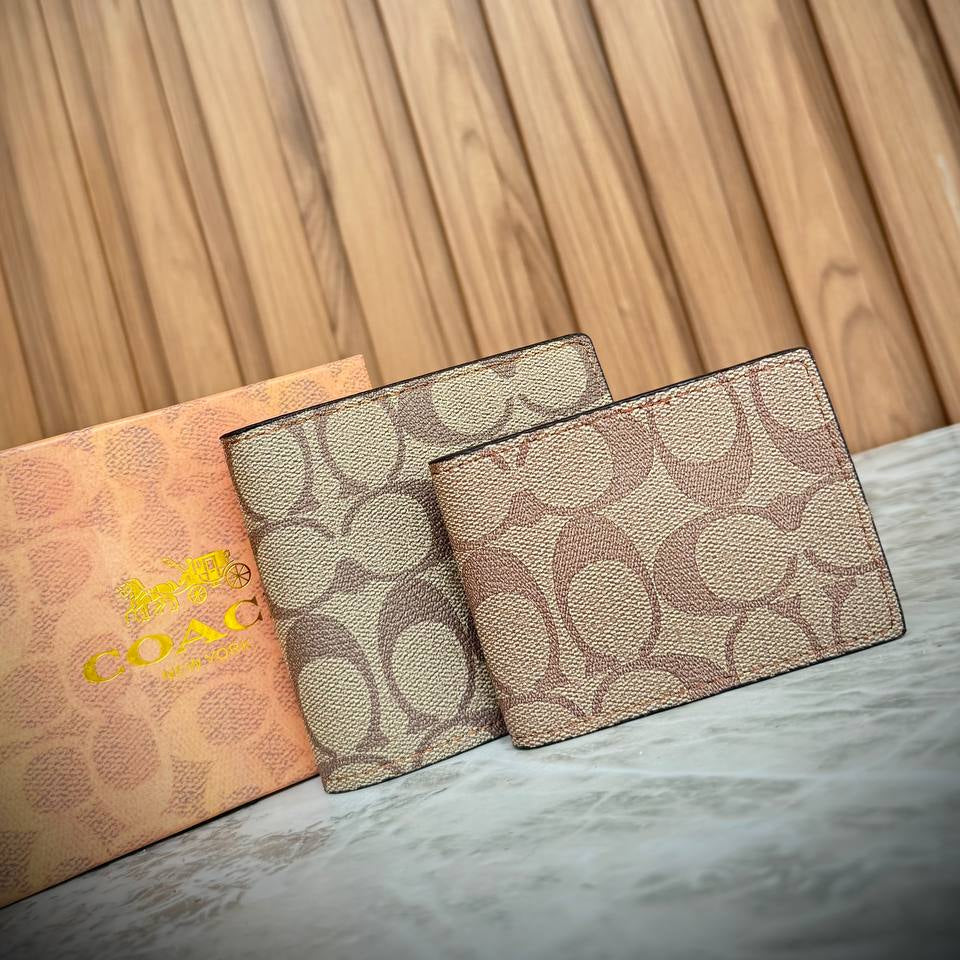 Coach Signature Canvas Compact Wallet Set 💼✨👜