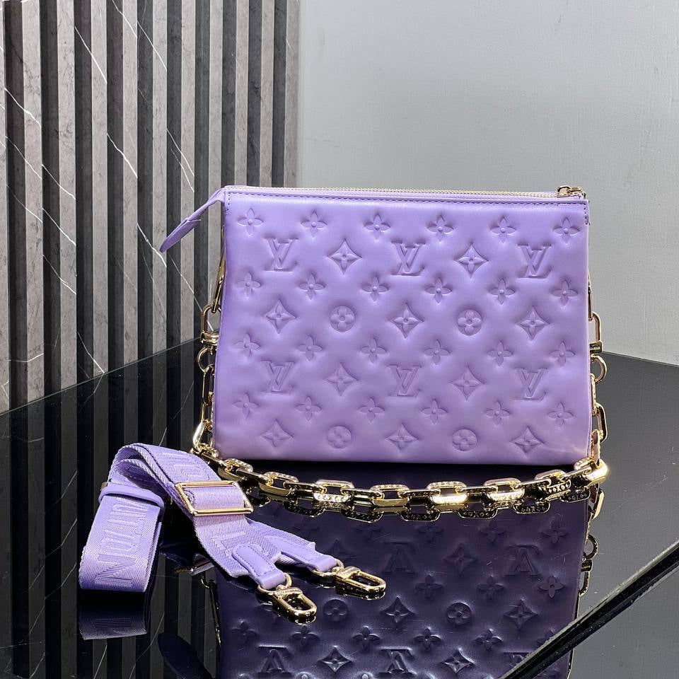 Louis Vuitton Coussin PM Monogram Embossed Lambskin in Lilac 💜👜✨