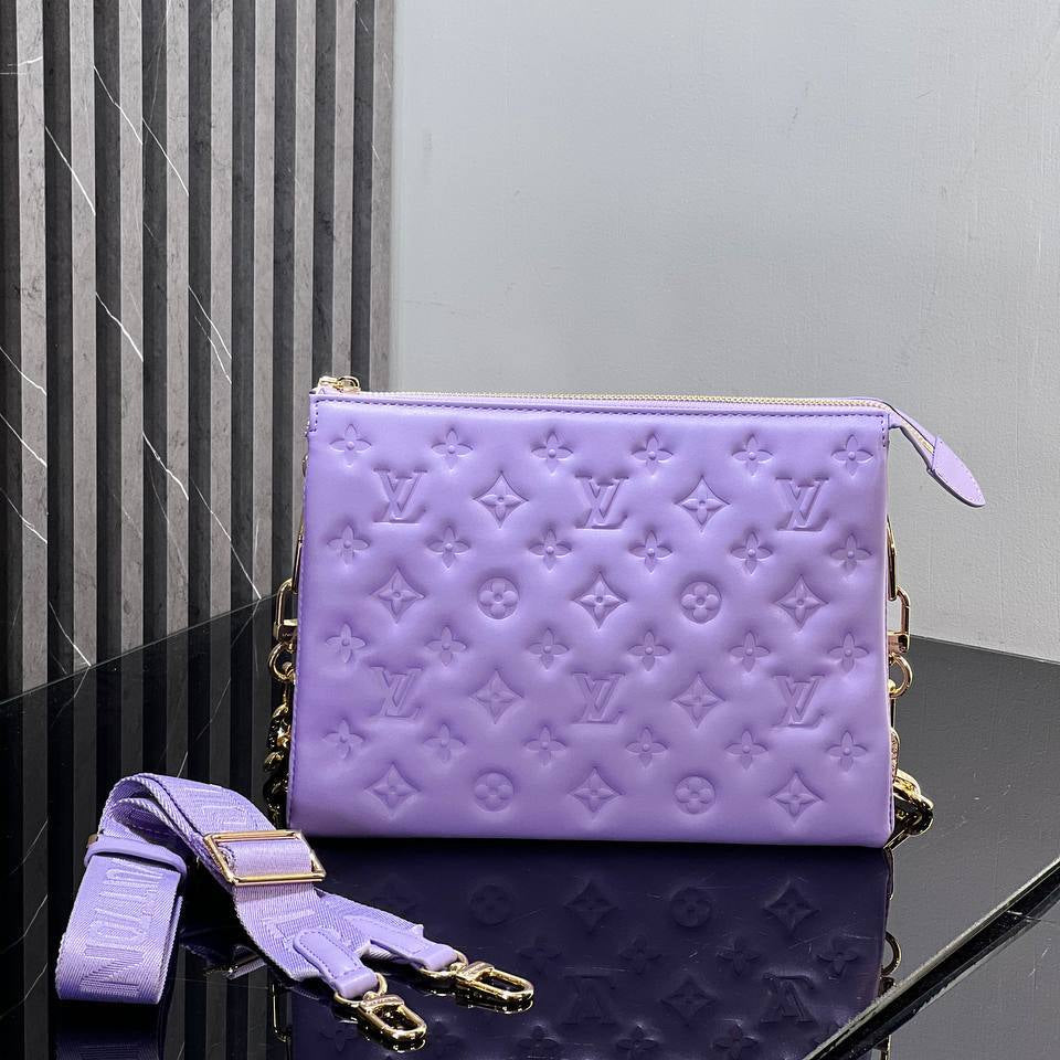 Louis Vuitton Coussin PM Monogram Embossed Lambskin in Lilac 💜👜✨