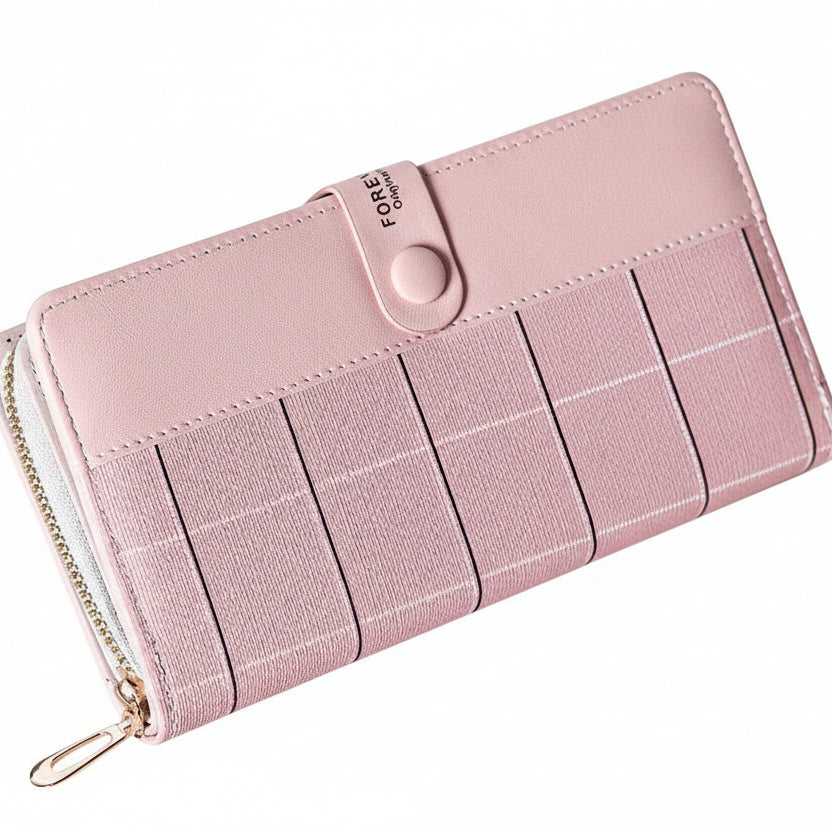 Pink & Gray Bi-Fold Wallet 👛☁️ Minimalist Chic