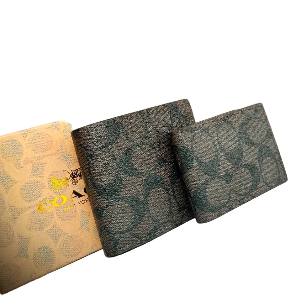 Coach Signature Canvas Compact Wallet Set 💼✨👜