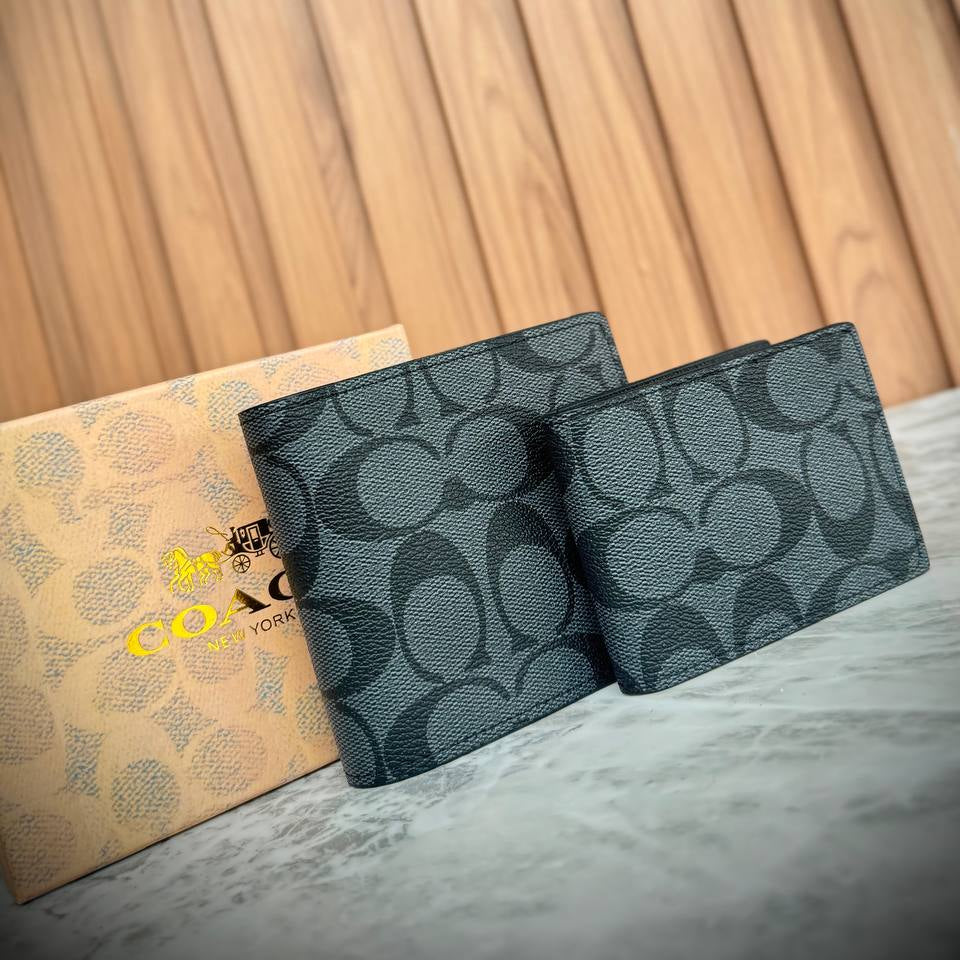 Coach Signature Canvas Compact Wallet Set 💼✨👜