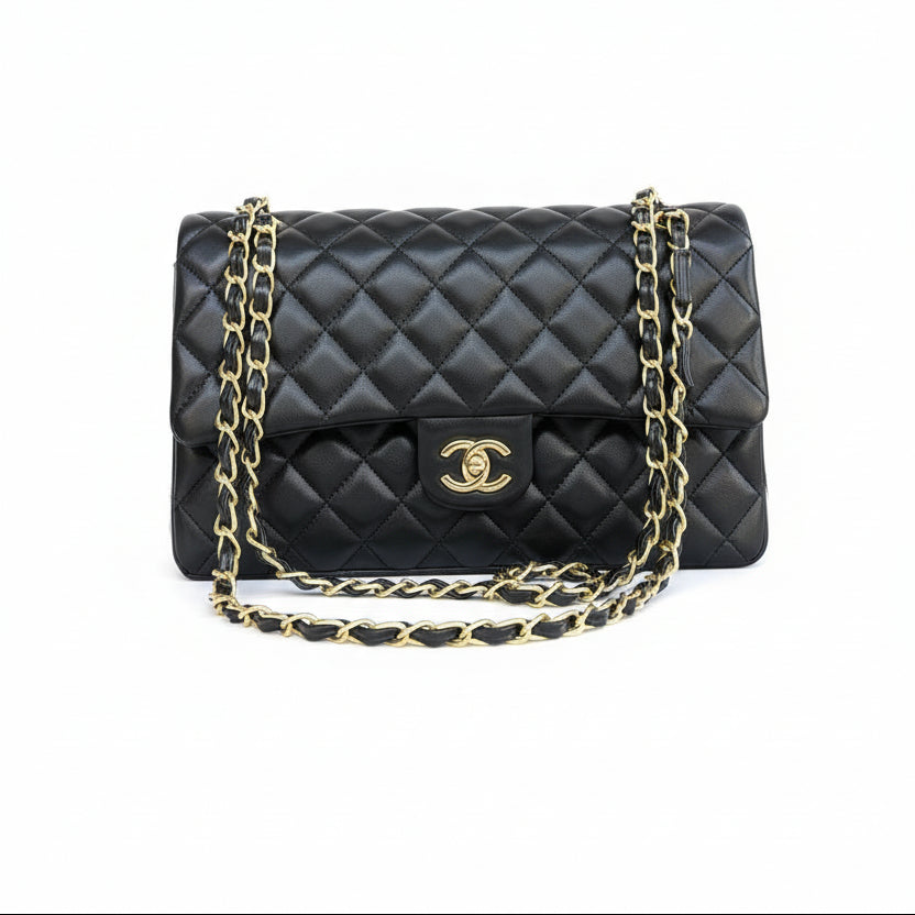 Chanel Classic Double Flap Bag in Quilted Lambskin 🖤✨👜