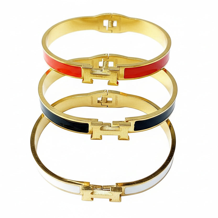 Red & Gold Stainless Steel Bracelet 🖤❤️✨