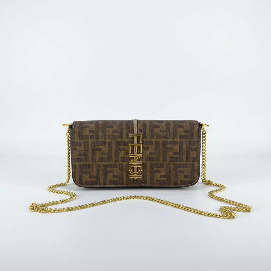 FENDI Brown FF Motif Chain Bag 👜🍫⚜️